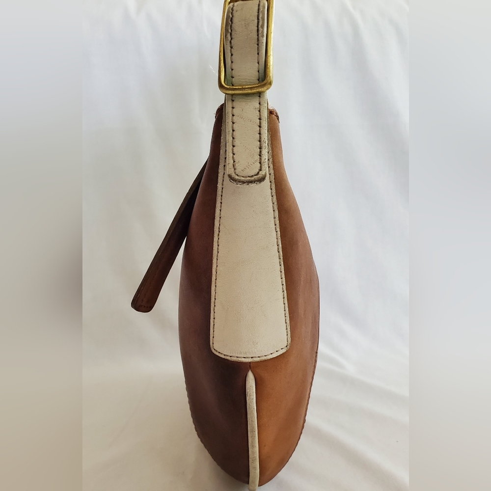 Vintage COACH COLOR-BLOCKED 💯 LEATHER Shoulder Bag Handbag Unique Classic Luxury - Picture 5 of 13